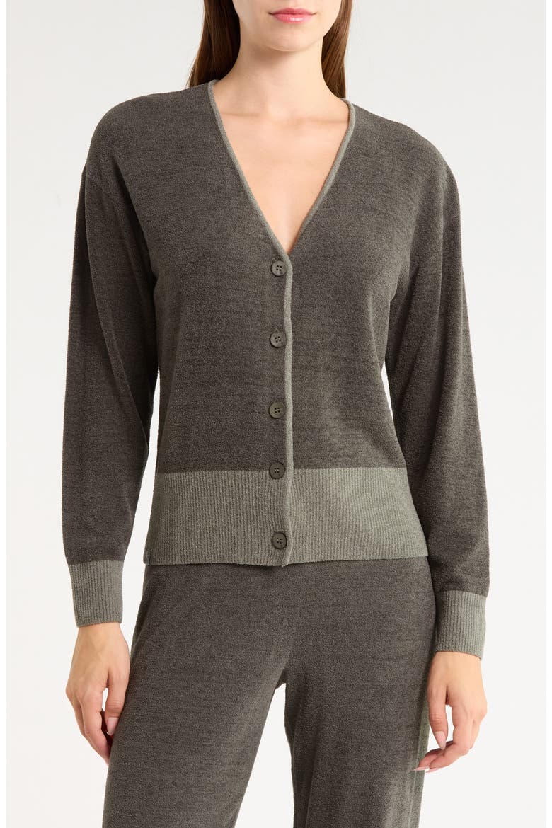 CozyChic Ultra Lite Colorblocked Button Front Cardigan, Main, color, DARK MOSS/ SPRUCE