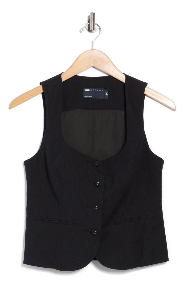 ASOS DESIGN Scoop Neck Waistcoat, Alternate, color, 
