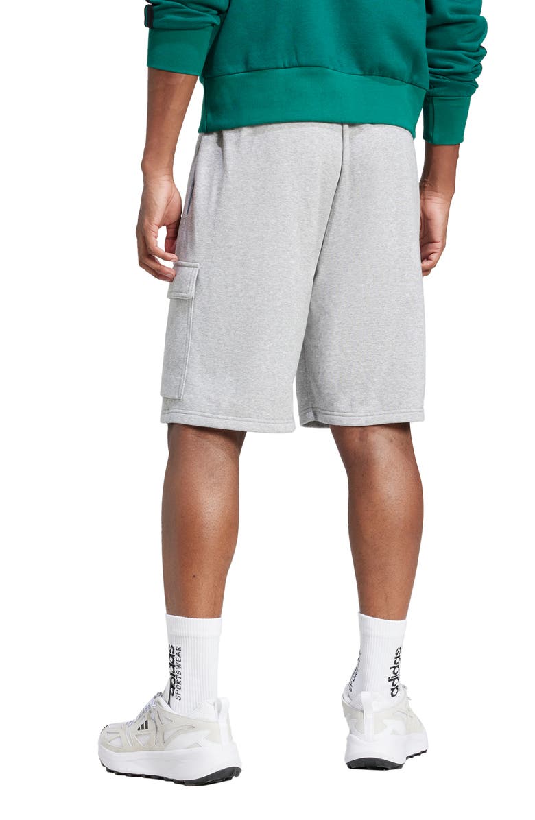 adidas Essentials Feel Cozy Cargo Shorts, Alternate, color, Medium Grey Heather/ Black