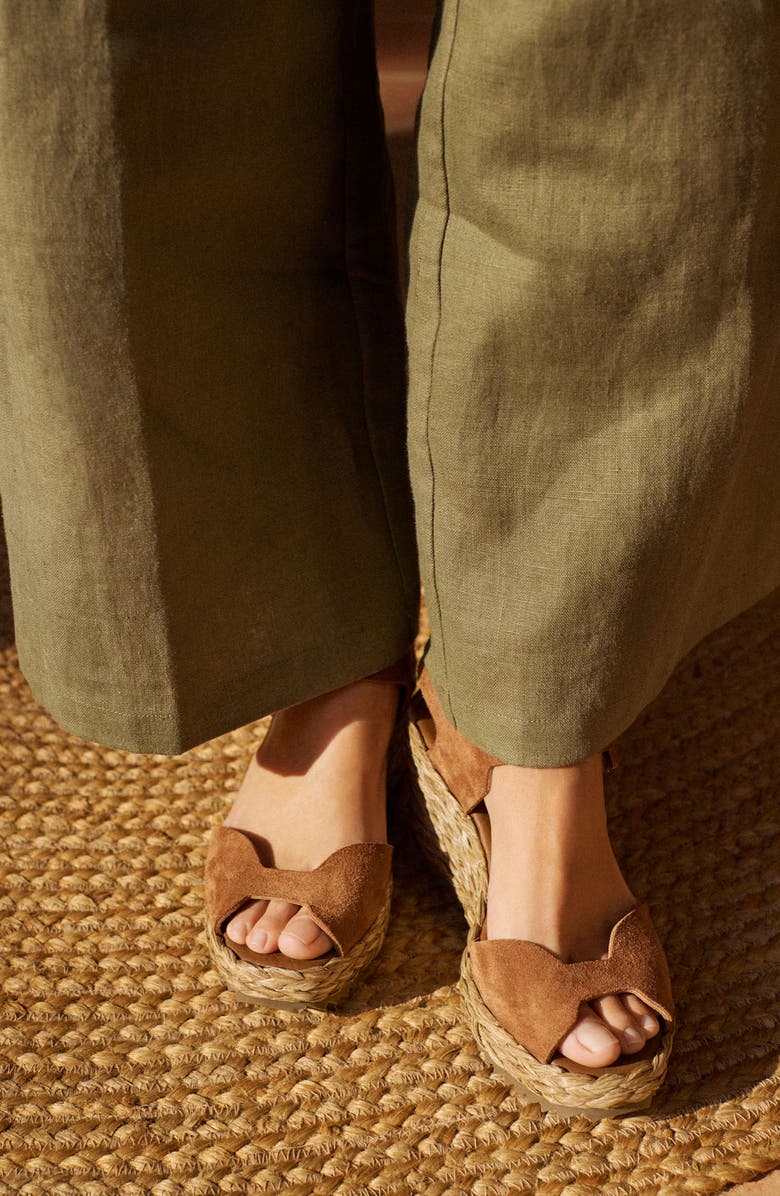 Pedro Garcia Fama Ankle Strap Wedge Sandal, Alternate, color, Hazelnut Castoro