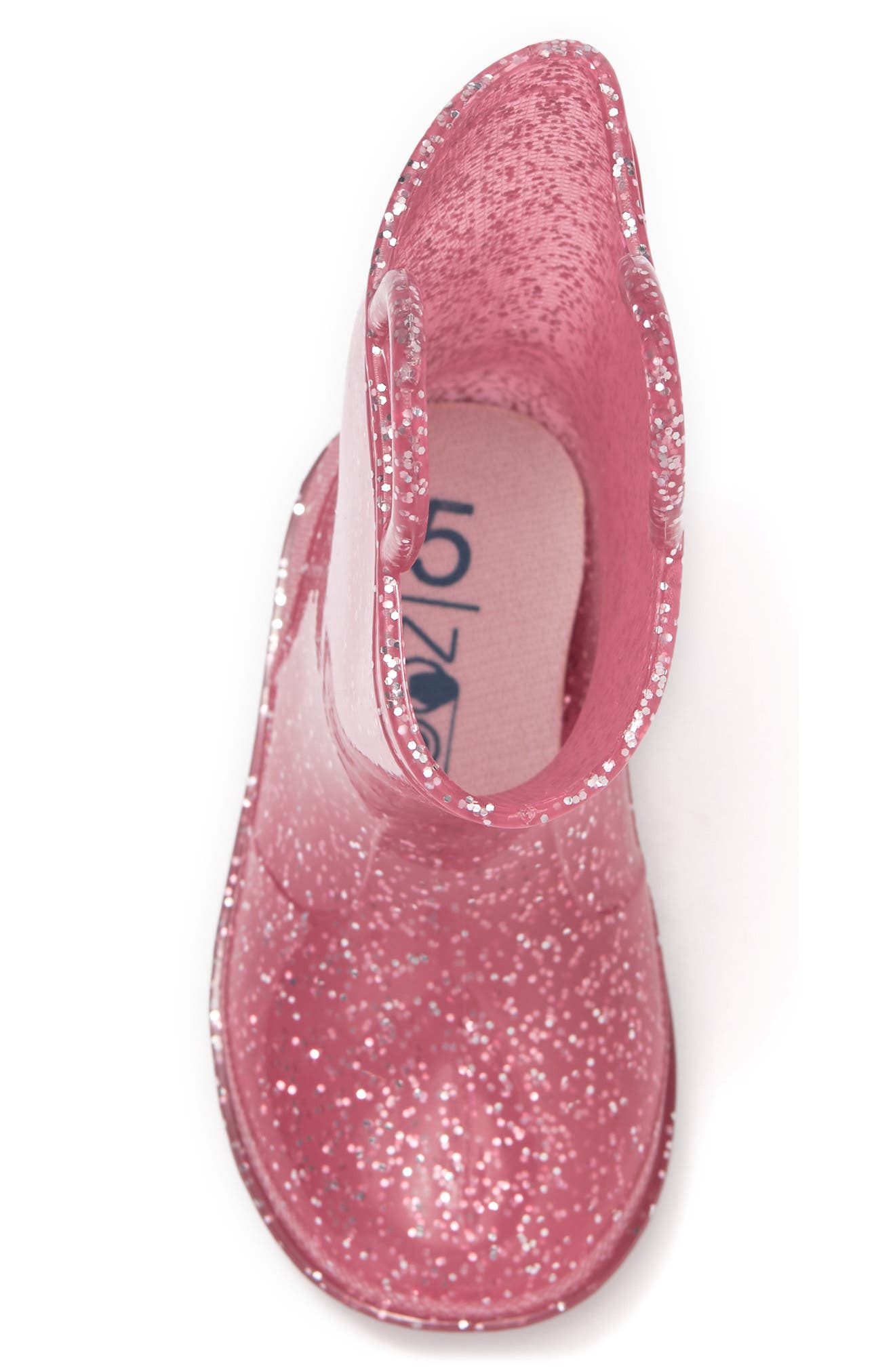 Glitter Rain Boot, Alternate, color, ROSE GOLD GLITTER