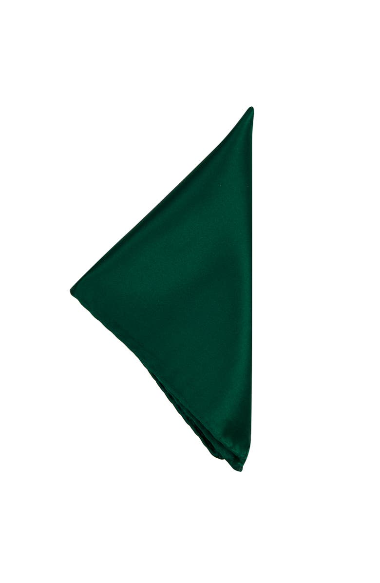Brooklyn Brigade Men's Solid Satin Pocket Square, Alternate, color, Emerald