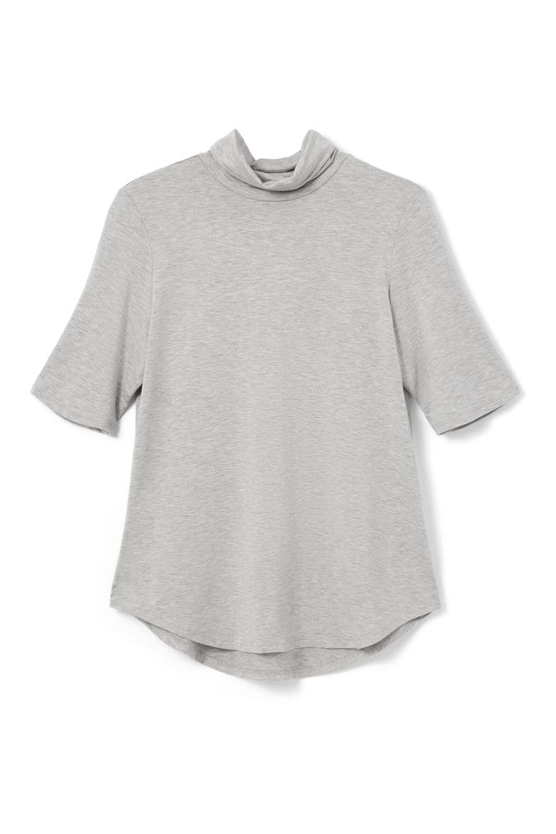 Pencil Sleeve Turtleneck, Alternate, color, LIGHT HEATHER GREY