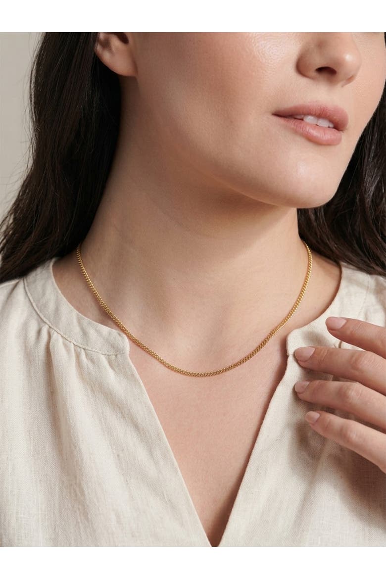 Dainty Cuban Chain Necklace in 14K Gold, 2mm, Alternate, color, Gold