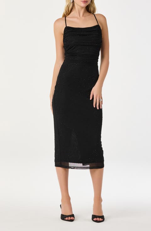 Rhinestone Mesh Cocktail Dress