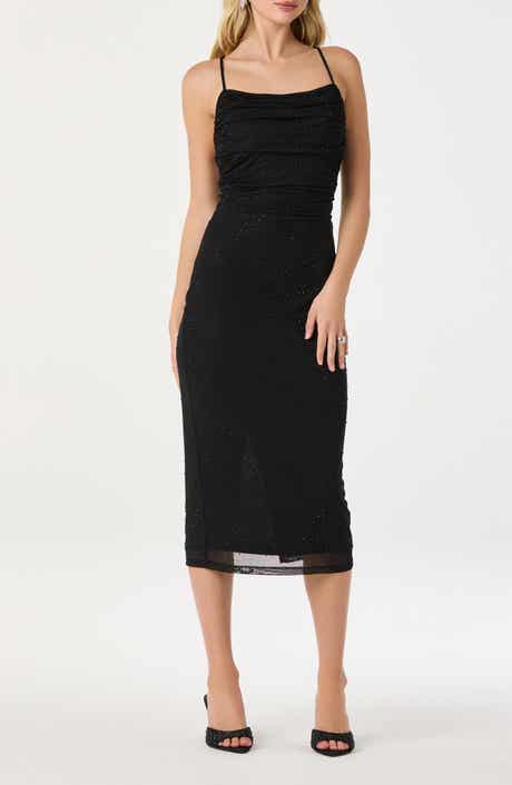 ASTR the Label Rhinestone Mesh Cocktail Dress