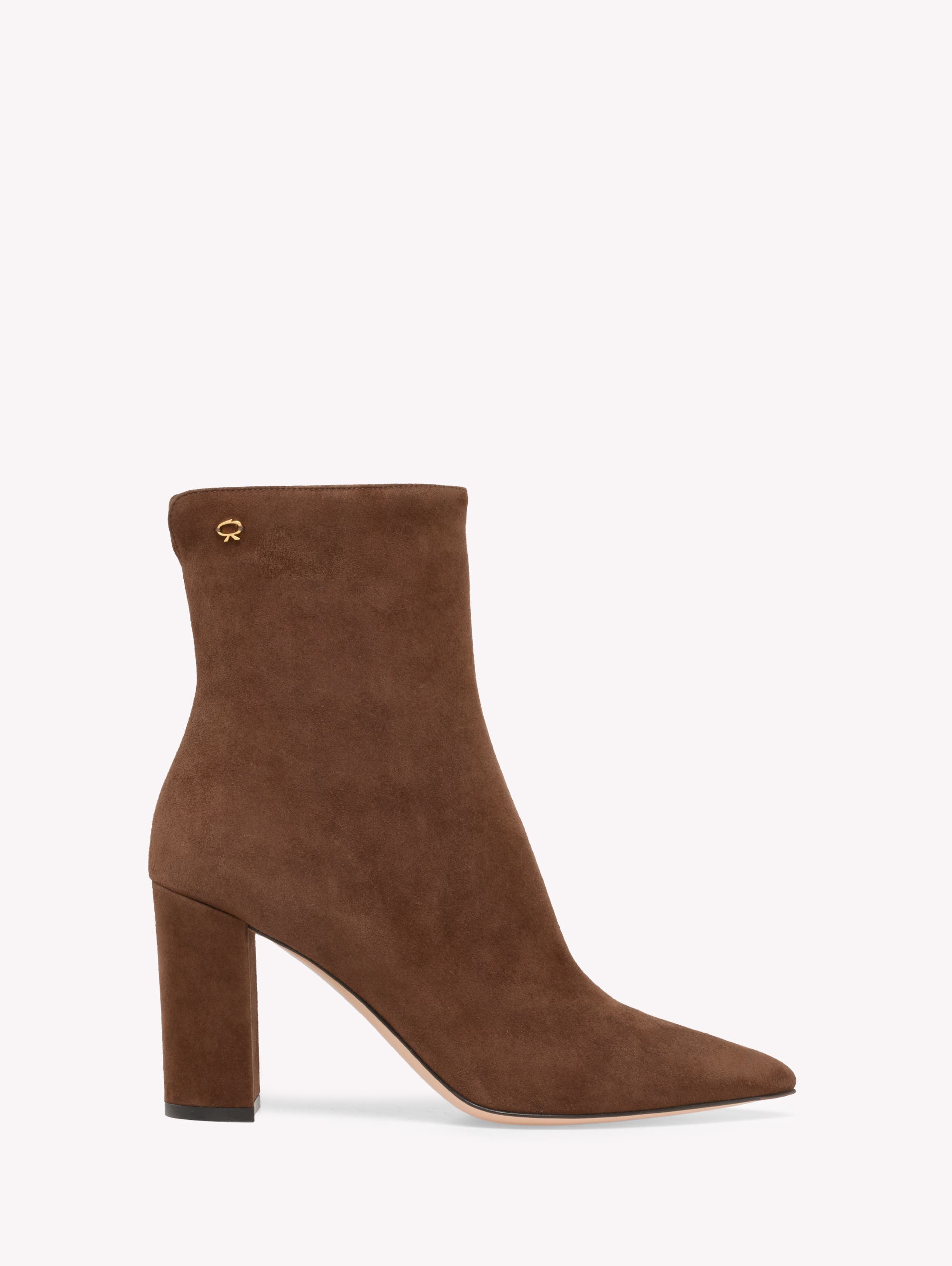Gianvito Rossi Lyell Booties, Main, color, Brown Suede