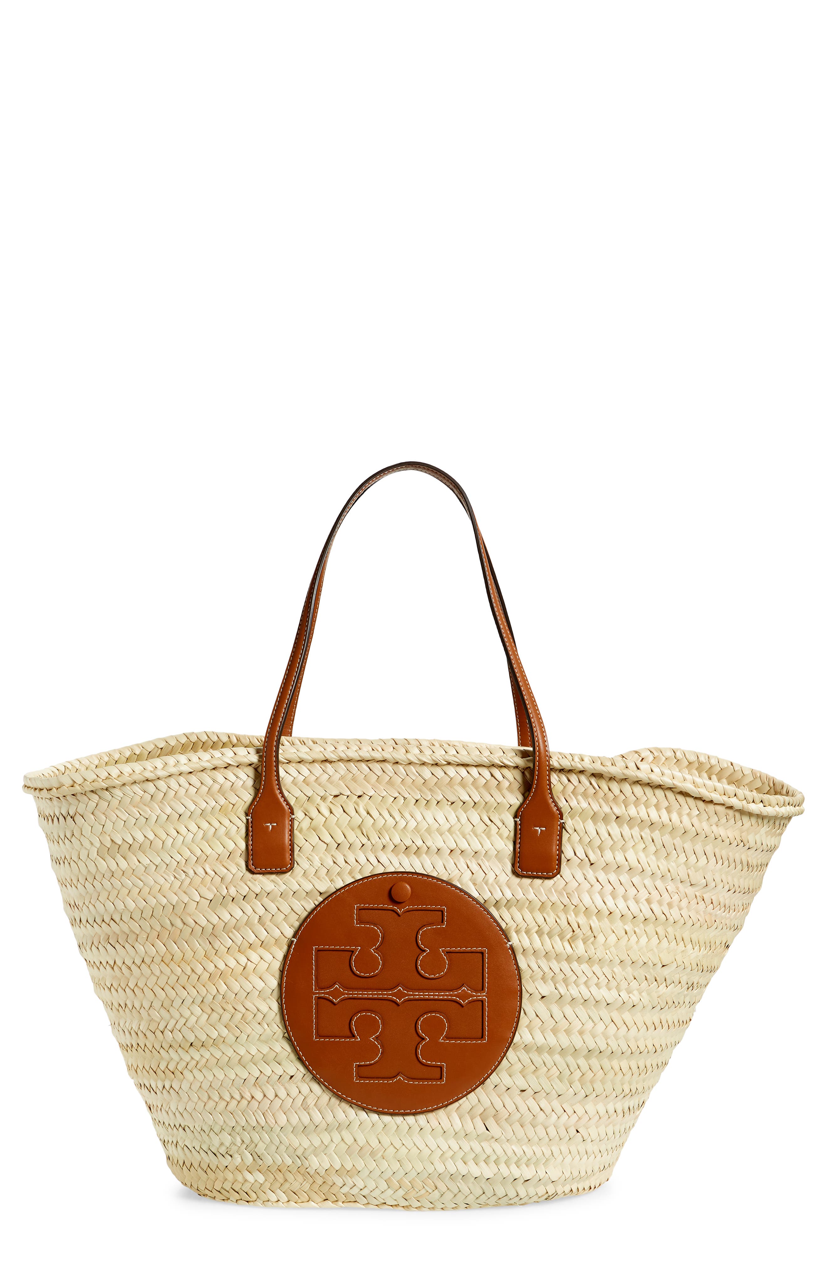 Tory Burch Ella Large Straw Basket Tote, Main, color, 