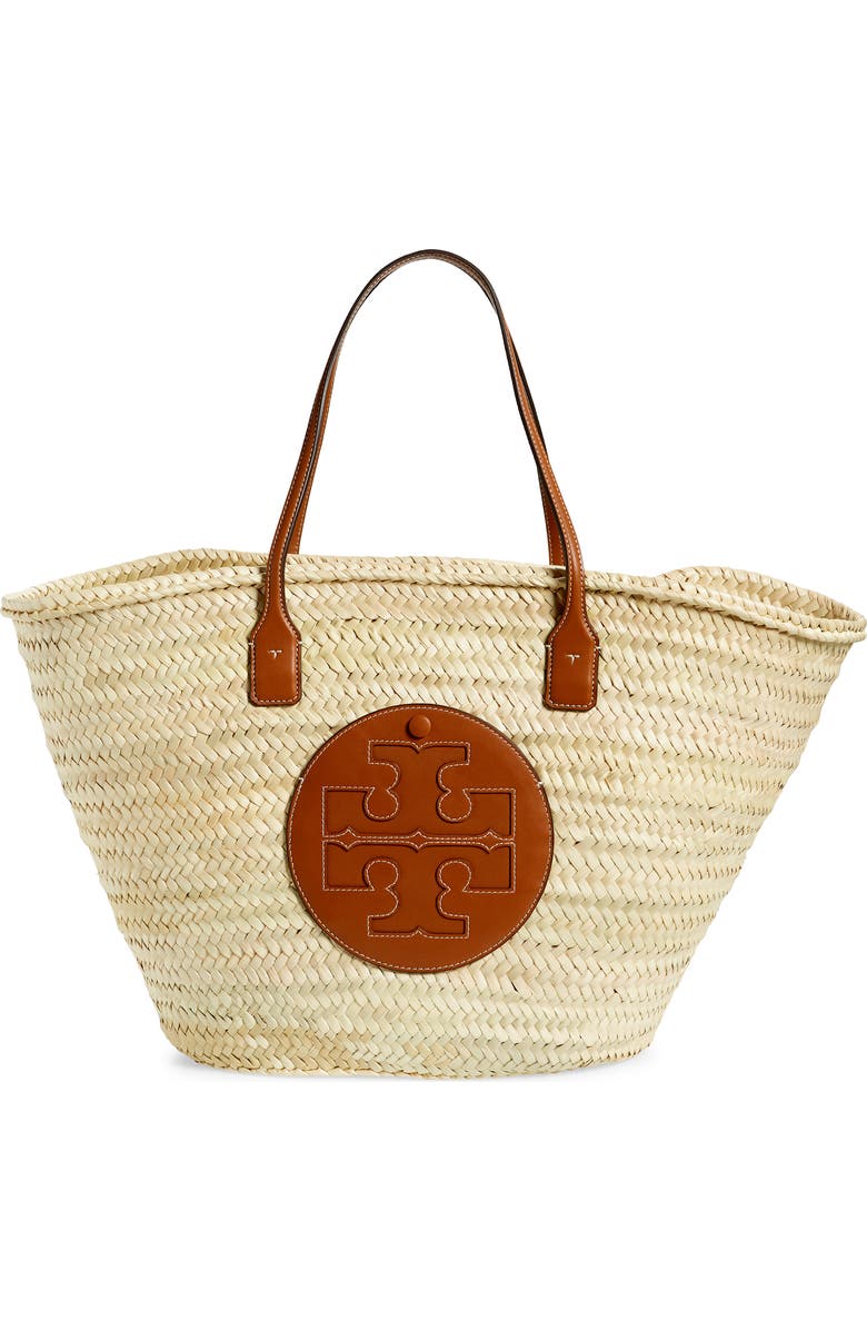 Tory Burch Ella Large Straw Basket Tote, Main, color,