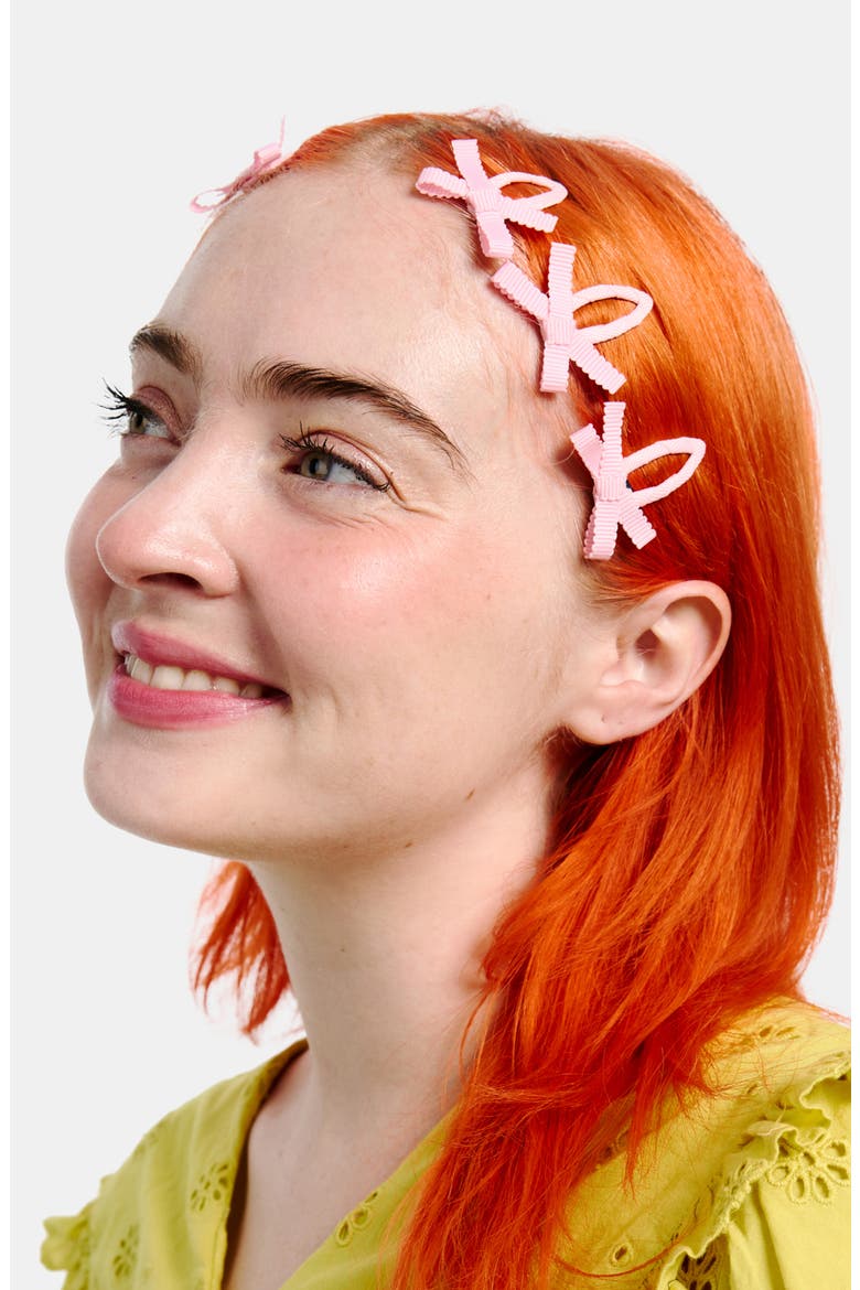 4-Pack Bow Hair Clips, Alternate, color, PINK