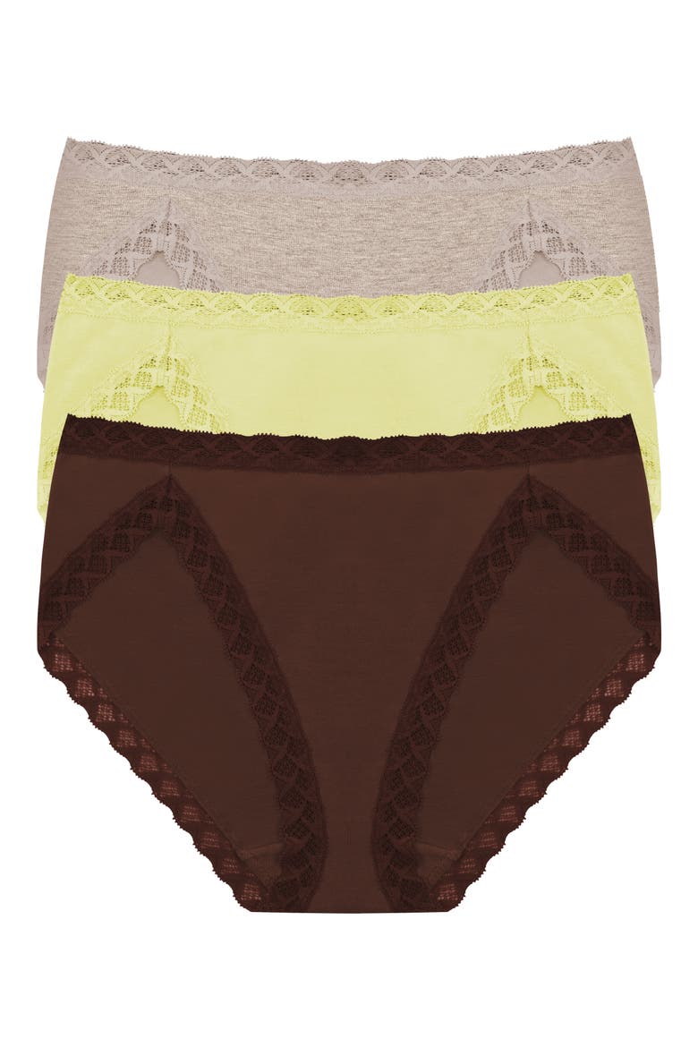 Bliss 3-Pack French Cut Briefs, Alternate, color, JAVA/ GREY/ LIME