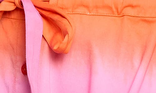 Nic + Zoe Nic+zoe Ayla Long Sleeve Ombré Shirtdress In Pink Multi