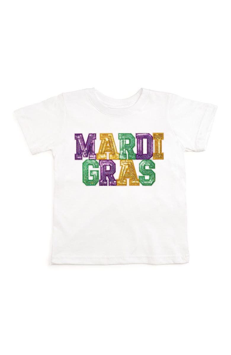 Sweet Wink Mardi Gras Patch Short Sleeve T-Shirt, Main, color, 
