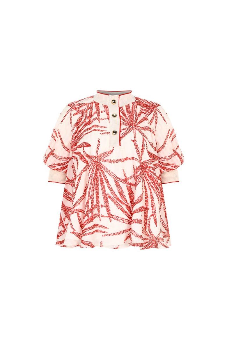 Palmer Chiffon  Blouse, Alternate, color, Red and Beige