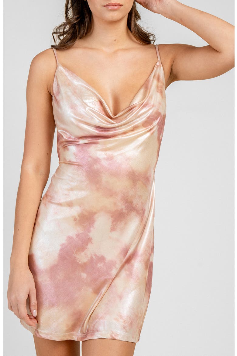 Cowl Neck Minidress, Alternate, color, BLUSH PINK