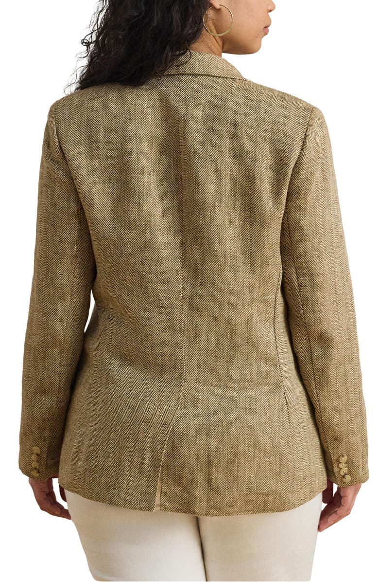 Lauren Ralph Lauren Herringbone Linen Blazer, Alternate, color, Beige/ Cream White/ Multi