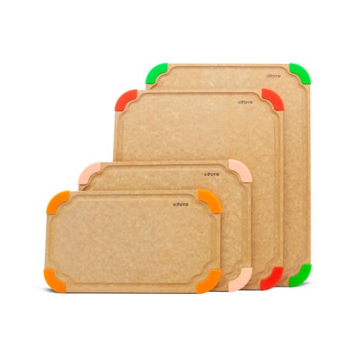 Eli Home 4 Piece Cutting Wise Cutting Board Set In Brown