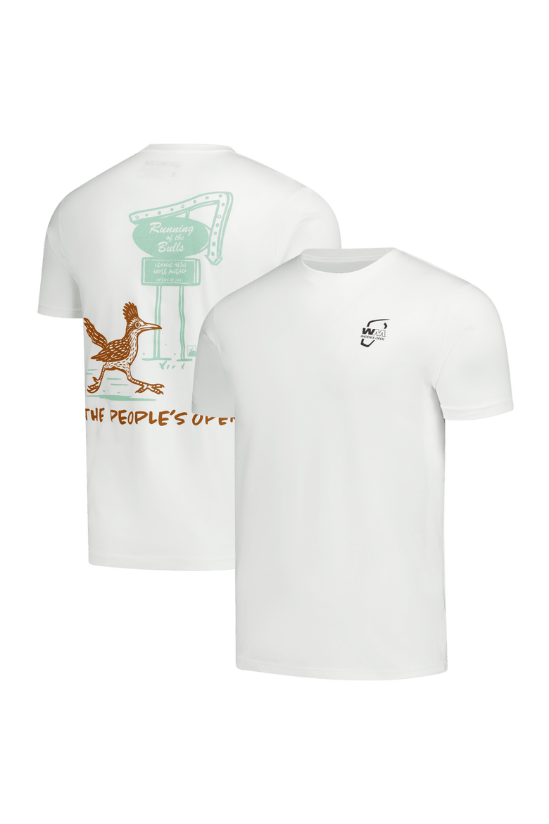 Unisex Flomotion White WM Phoenix Open Running of the Bulls T-Shirt, Main, color, White