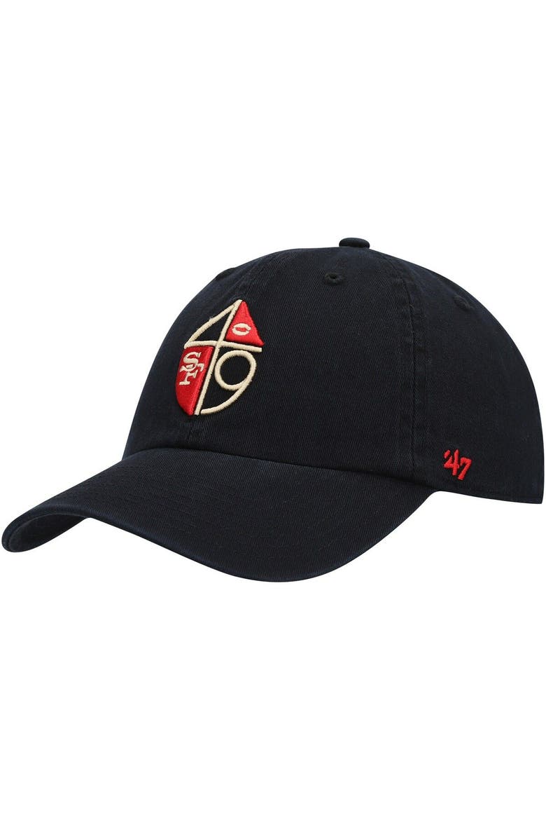 Men's '47 Black San Francisco 49ers Clean Up Legacy Adjustable Hat, Main, color, Black