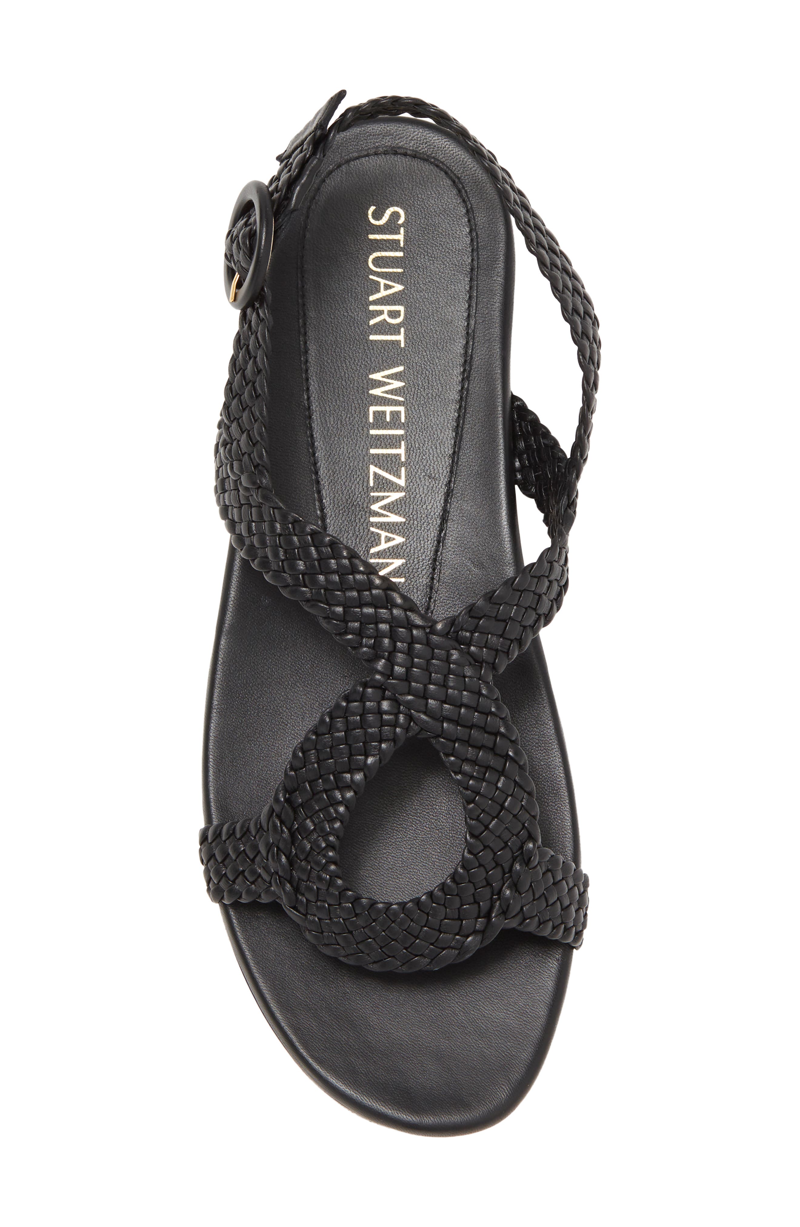 Stuart Weitzman Teodora Braided Metallic Slingback Sandal, Alternate, color, 
