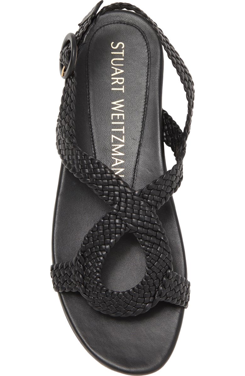 Stuart Weitzman Teodora Braided Metallic Slingback Sandal, Alternate, color,