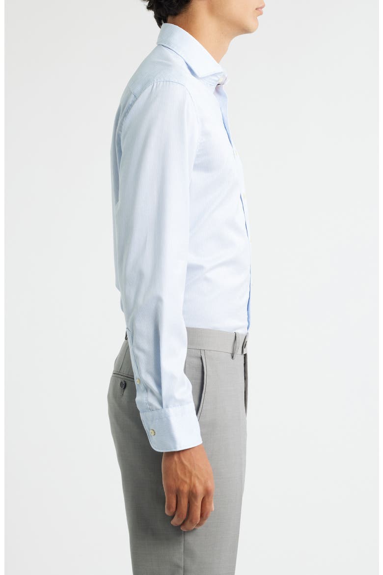 Stripe Non-Iron Cotton Twill Dress Shirt, Alternate, color, SKY