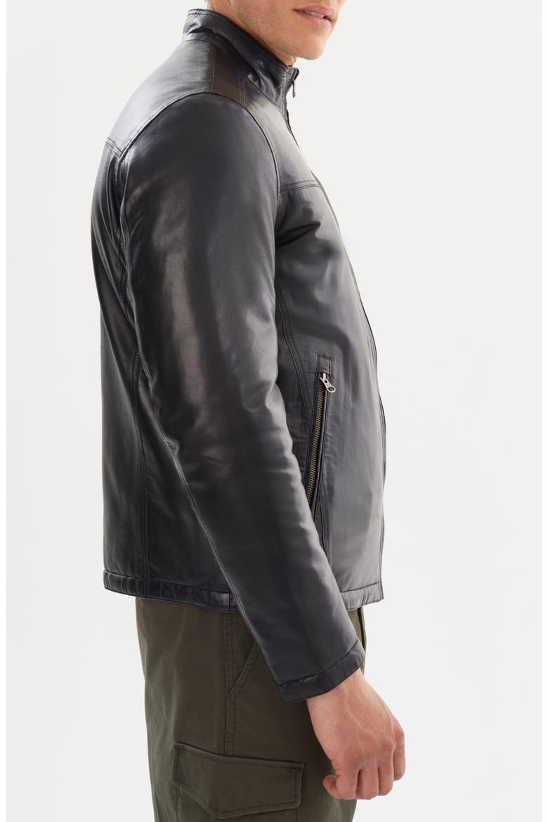Leather Reversible Puffer Jacket, Alternate, color, BLACK