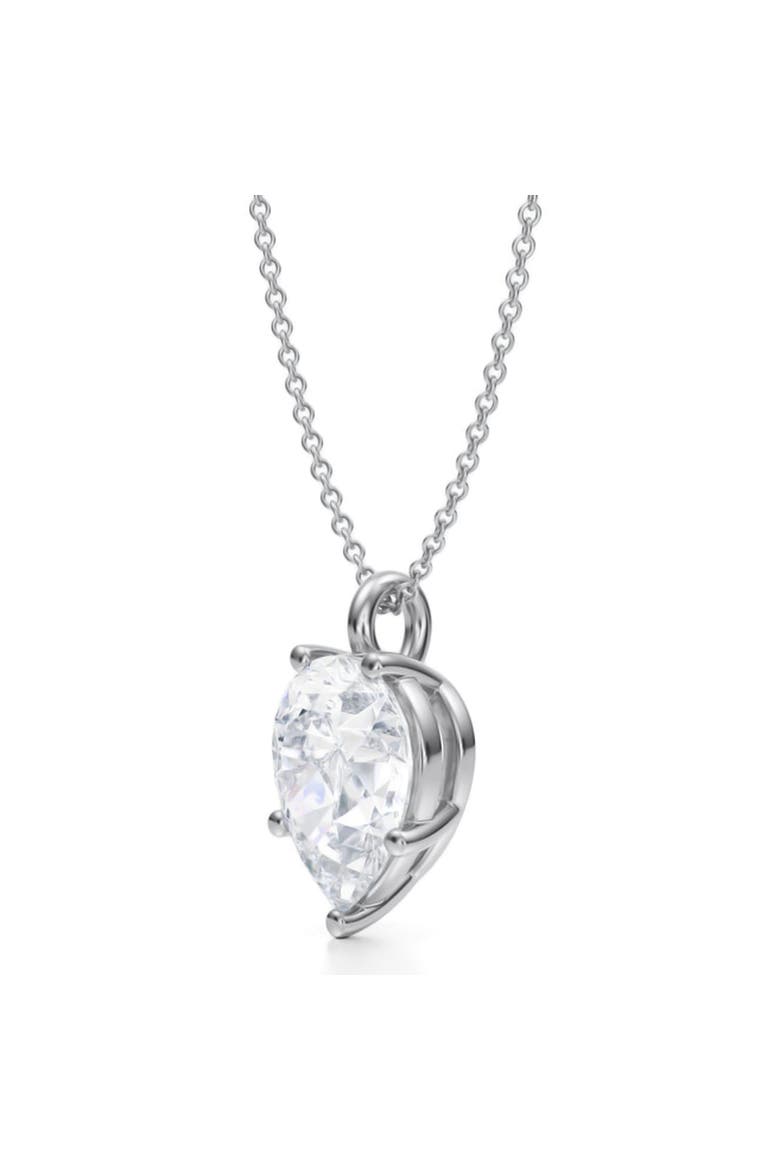 Pear Solitaire Lab Diamond Pendant Necklace 14K 3.50ct, Alternate, color, White Gold