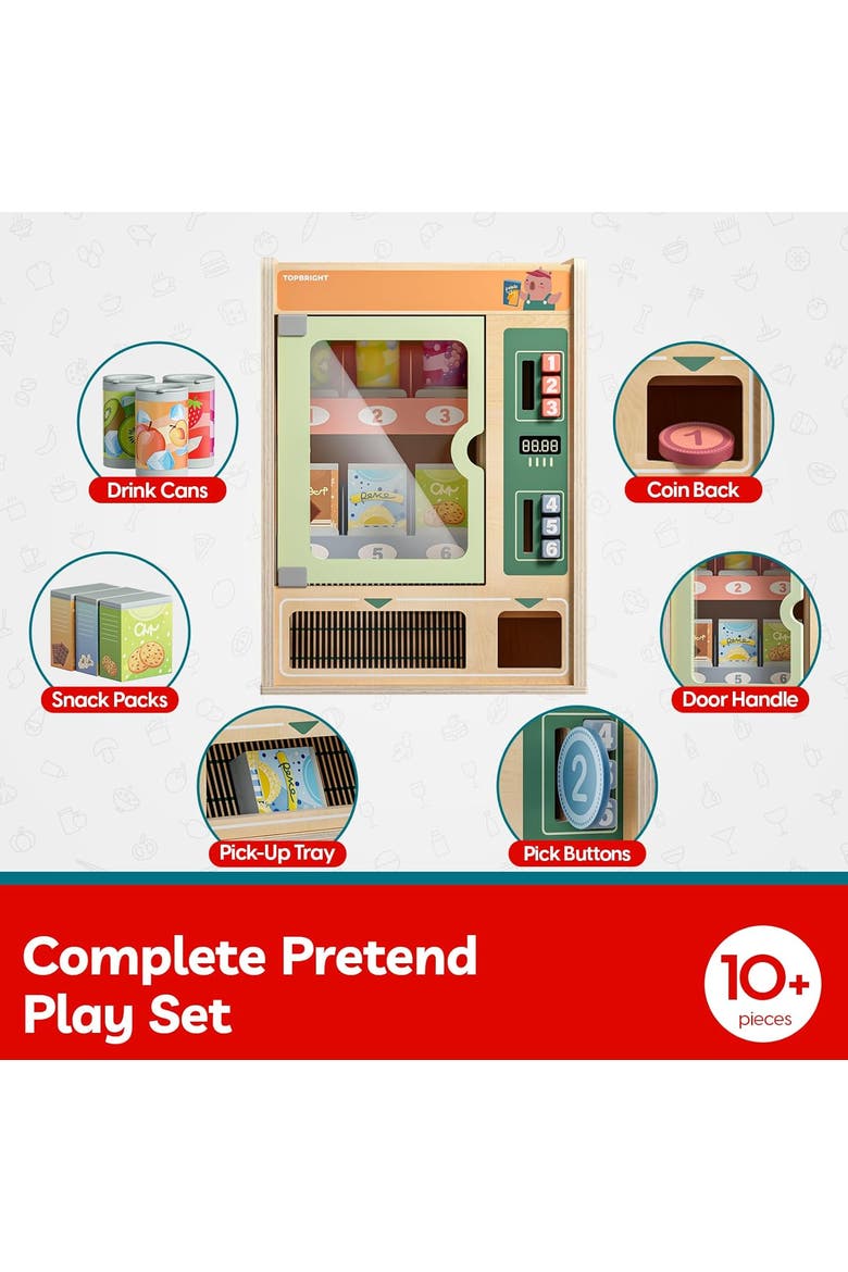 Kids Wooden Vending Machine Montessori Pretend Toy, Alternate, color, Multicolor