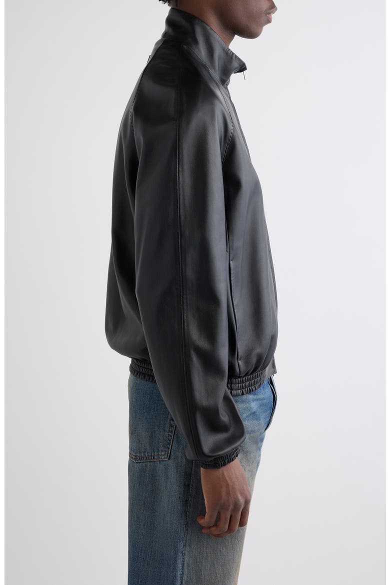 Lokot Leather Bomber Jacket, Alternate, color, BLACK