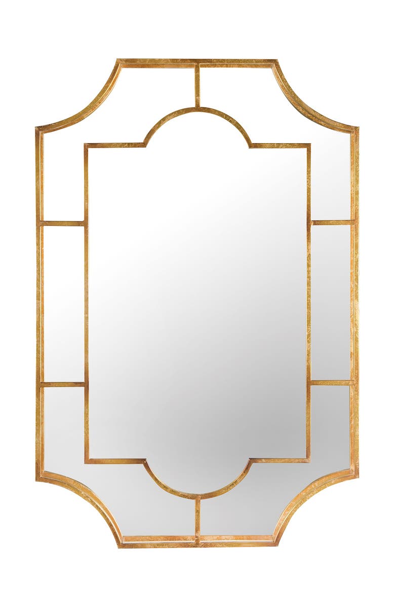 Storied Home Art Deco Metal Framed Wall Mirror, Gold, Main, color,