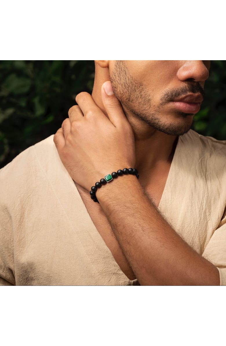 Karma and Luck Abundant Positivity - Onyx Malachite Bracelet, Alternate, color, Black/Green