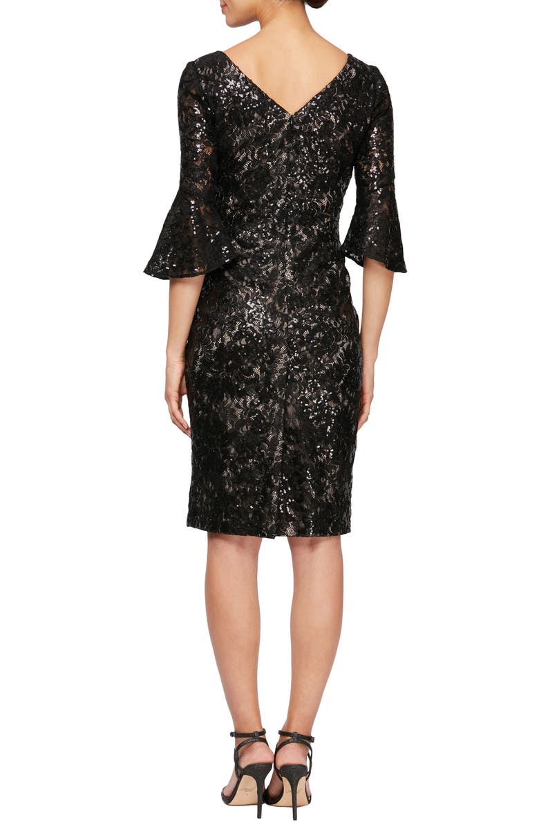 Alex Evenings Embellished Lace Shift Dress, Alternate, color,