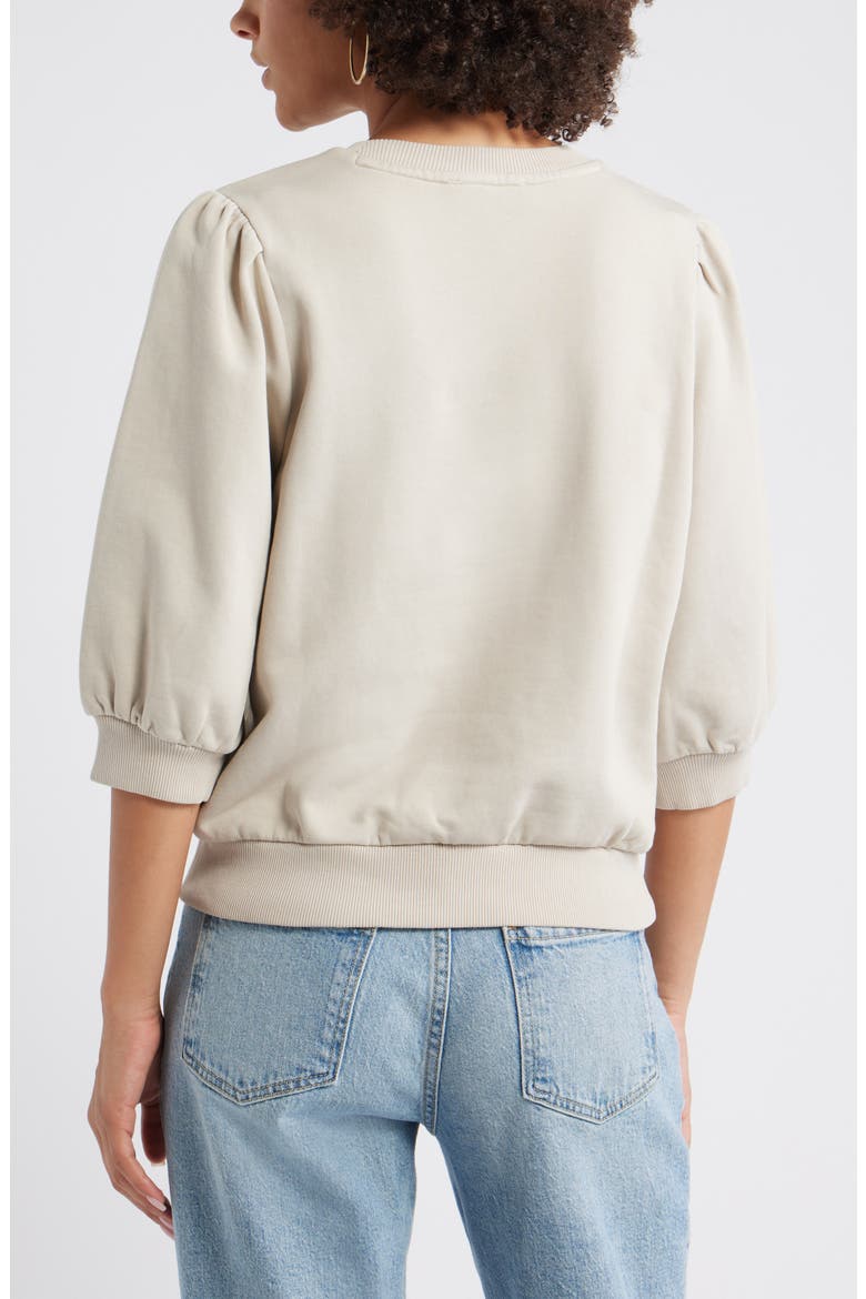 Puff Sleeve Sweatshirt, Alternate, color, GREY CHATEAU
