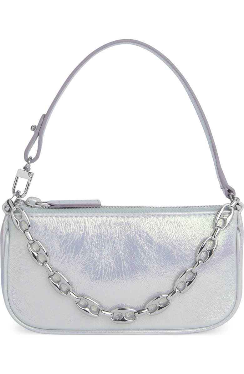 By Far Mini Rachel Metallic Leather Convertible Shoulder Bag, Main, color,