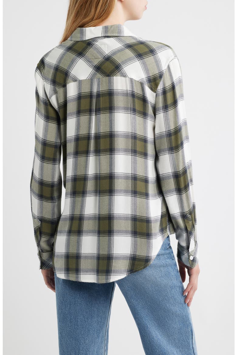 Hunter Plaid Button-Up Shirt, Alternate, color, OLIVE IVORY