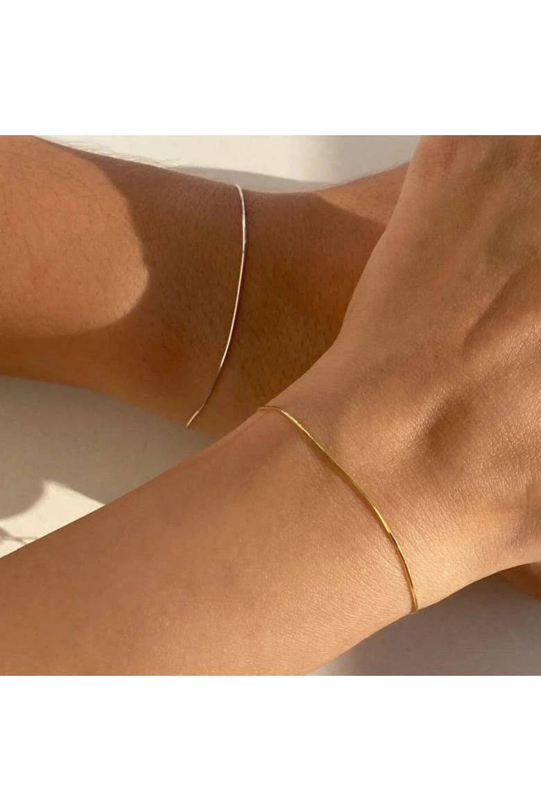 Italian Fine Chain Sterling Silver Bracelet, Alternate, color, Gold