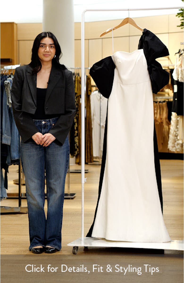 Cape Back Column Gown, sales video thumbnail