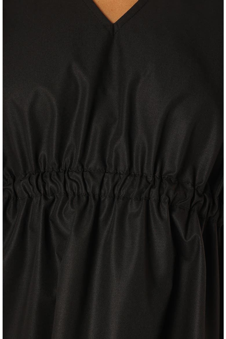 Fiona Ruffle Sleeve Cotton Minidress, Alternate, color, BLACK