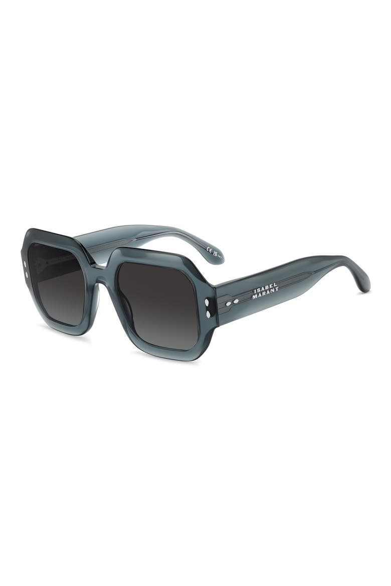 51mm Square Sunglasses, Alternate, color, TEAL/ DARK GREY SF