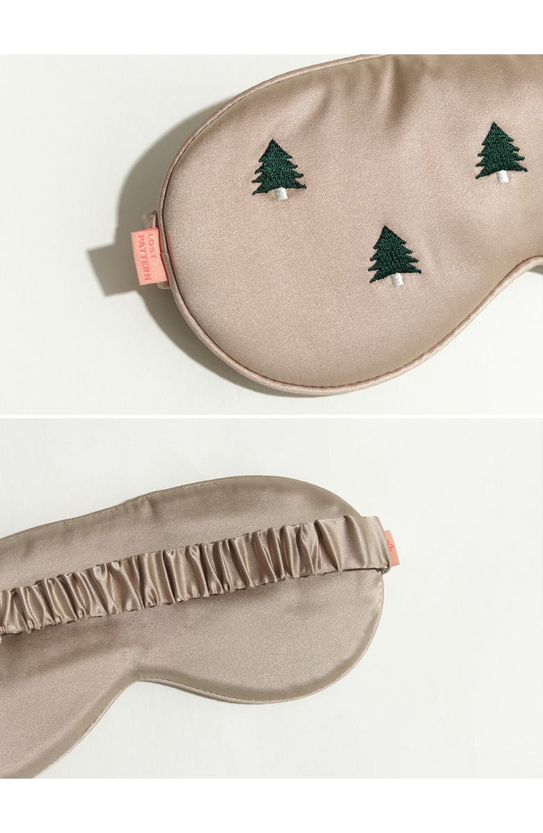 Lost Pattern Silk Sleep Eye Mask, Alternate, color, Dark Champagne