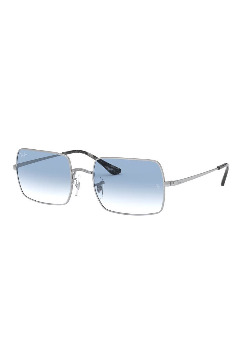 54mm Rectangular Sunglasses, Alternate, color, SILVER/ CLEAR GRADIENT BLUE