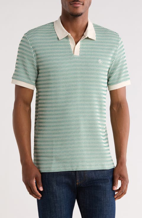Original Penguin Crochet Stitch Johnny Collar Polo