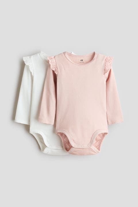 2-Pack Ruffle-Trimmed Cotton Bodysuits