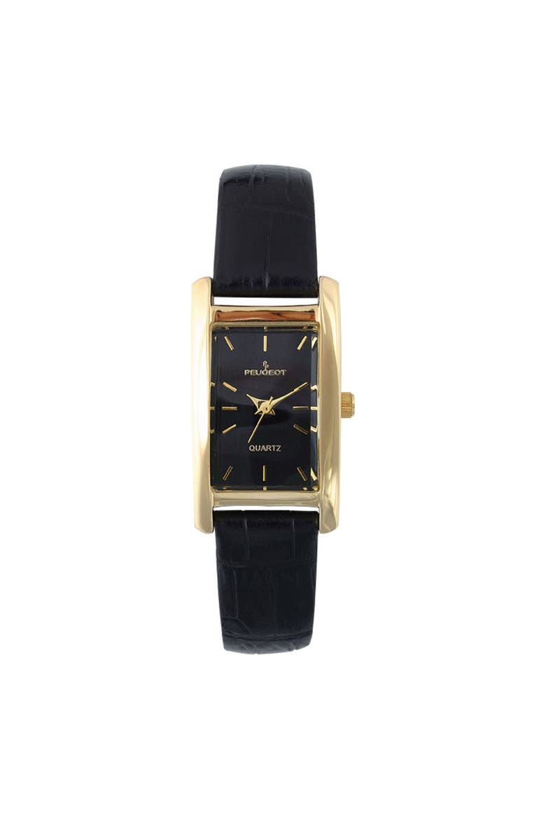 Classic Rectangular Leather Watch- 34x20MM, Main, color, Black
