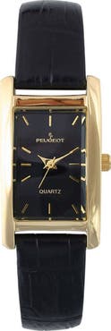 Peugeot Classic Rectangular Leather Watch- 34x20MM