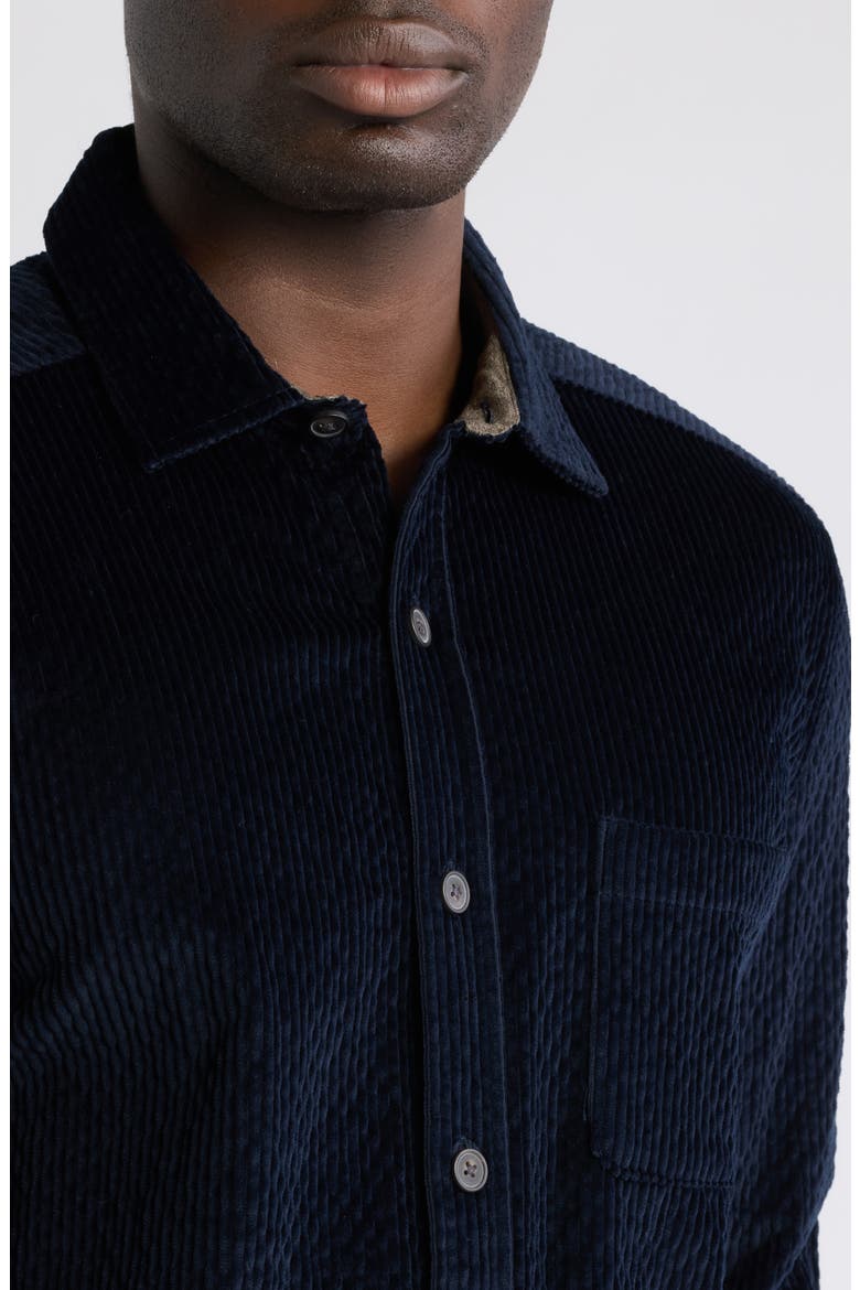 Cutler Solid Stretch Cotton Corduroy Button-Up Shirt, Alternate, color, NAVY