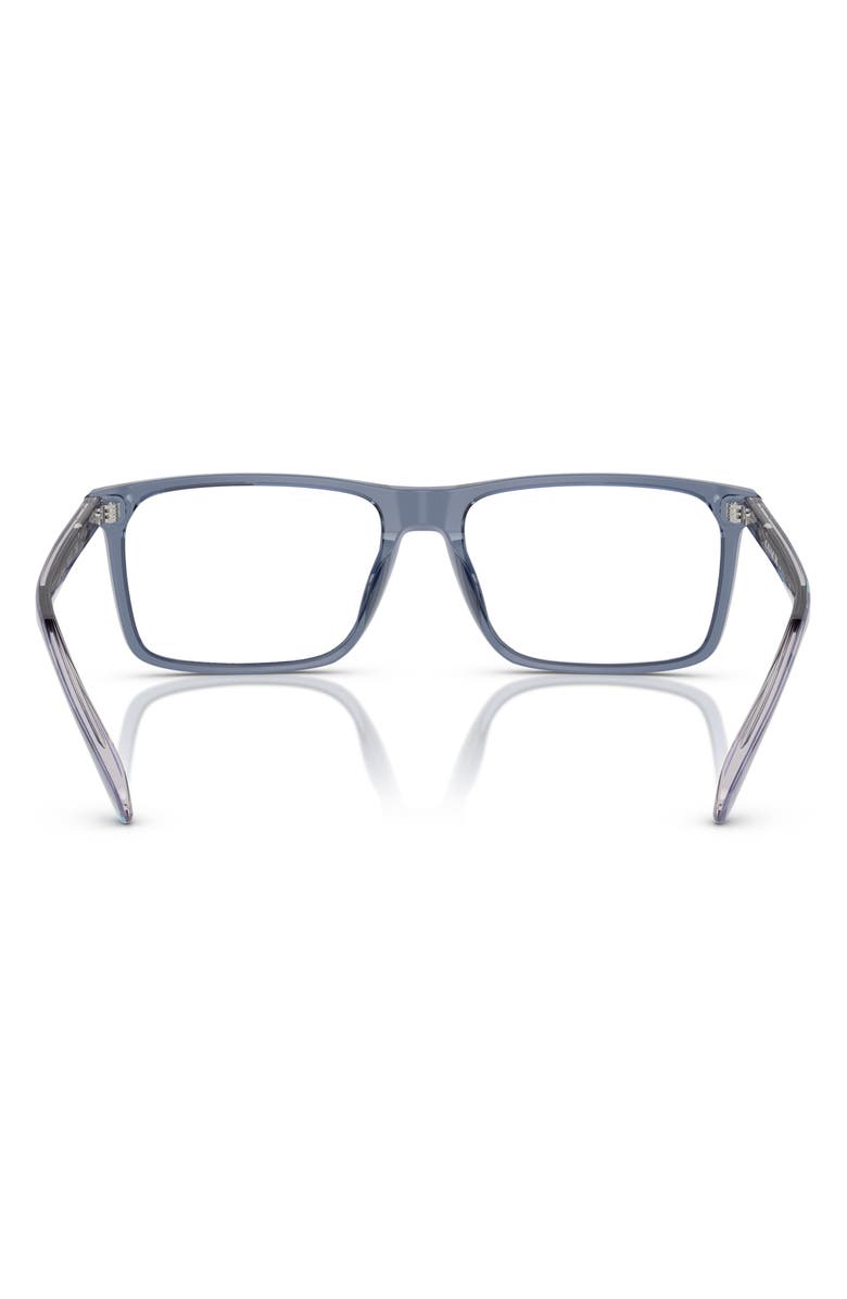 COACH 58mm Rectangle Optical Glasses, Alternate, color, Transparent Blue / Demo Lens