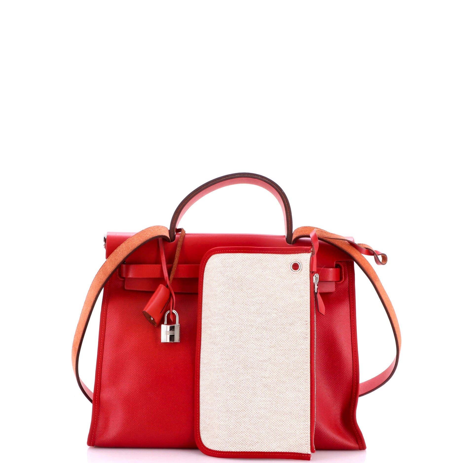 Herbag Zip Berline Vache Canvas and Leather 31, Alternate, color, Red