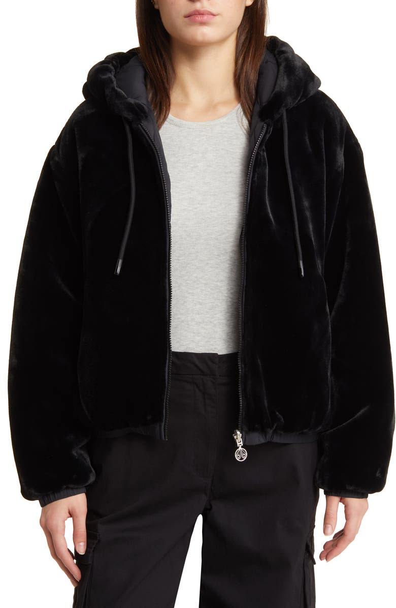 Moose Knuckles Eaton Bunny Quilted Faux Fur Reversible Jacket, Alternate, color,